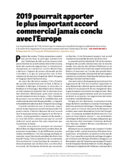 2019 pourrait apporter le plus important accord commercial jamais conclu avec l’Europe